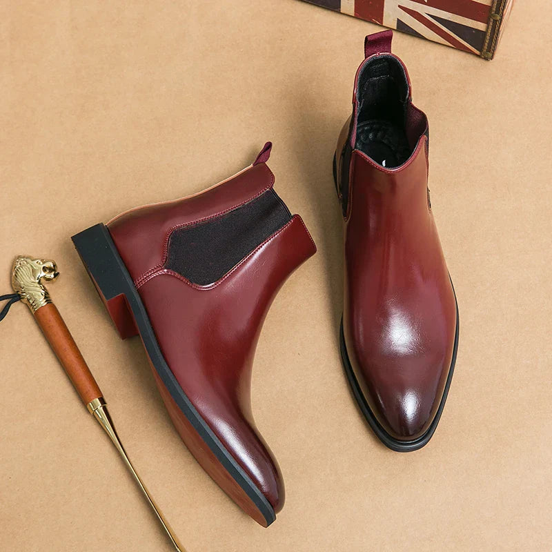 Herren Chelsea Stiefel mit roter Sohle klassisches Design
