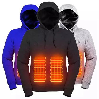 Beheizbarer Damen Herren Hoodie Fleece Heizfunktion