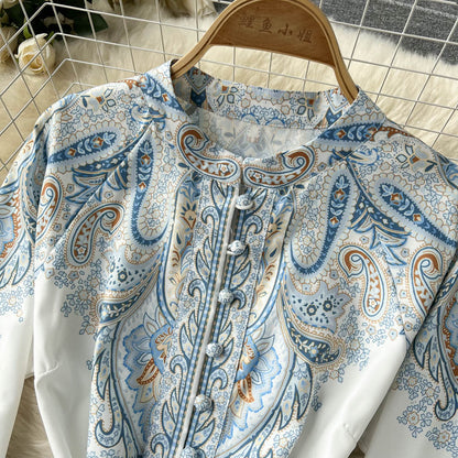 Damen A-Linienkleid mit Gürtel Blumenmuster