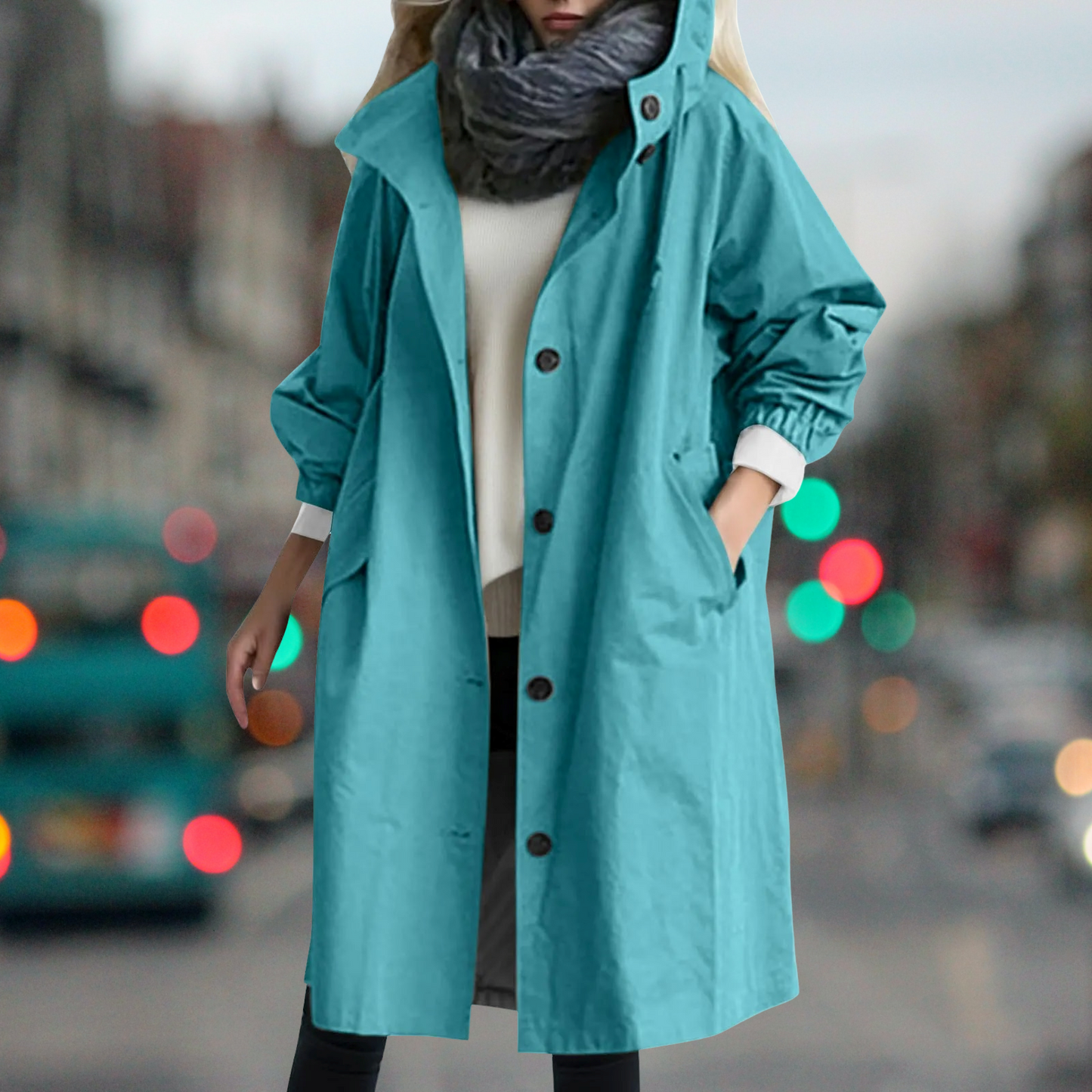 Damen Trenchcoat Wärmend Wasserdicht