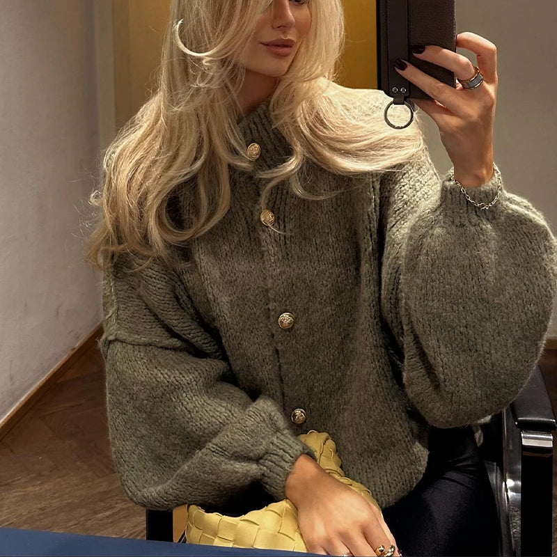 Norvielle Damen Übergroßer Cardigan Bequem