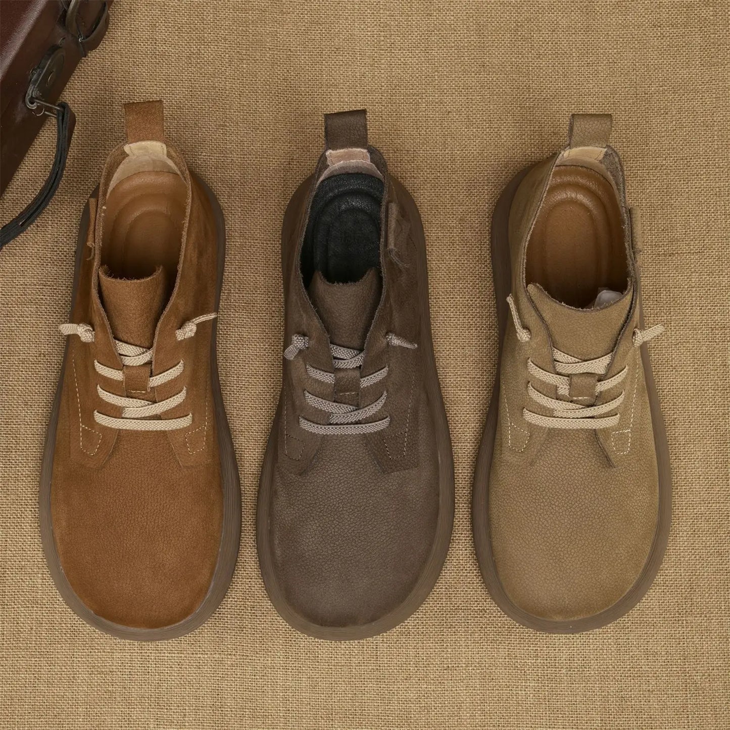 Herren Ankle Boots Weich Sohle Schnürung