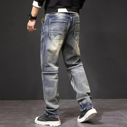 Herren Straight Jeans Mit Knieeinsätzen