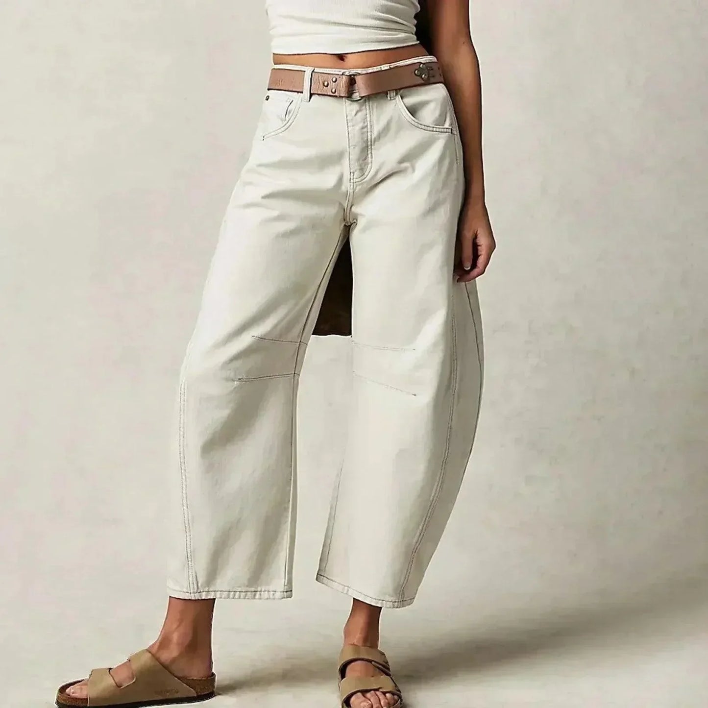Damen High-Waist-Jeans Locker Passform