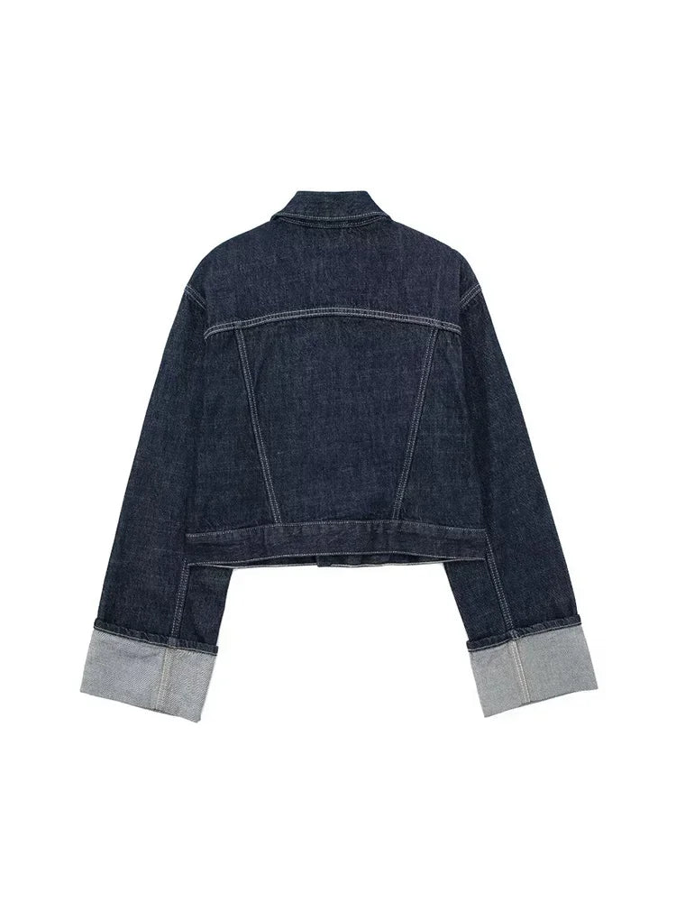 Norvielle Damen Denim-Jacke Stilvoll Blau - Norvielle