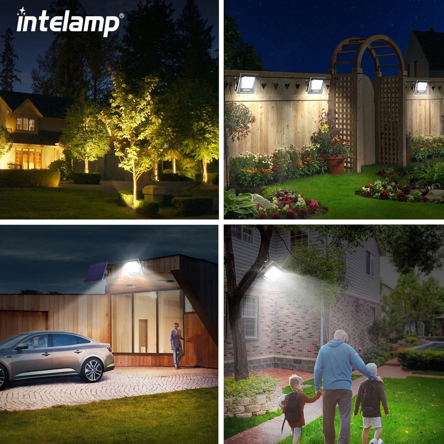 Solar LED Sicherheitsstrahler 2er-Pack 1200LM IP65 Wasserdicht