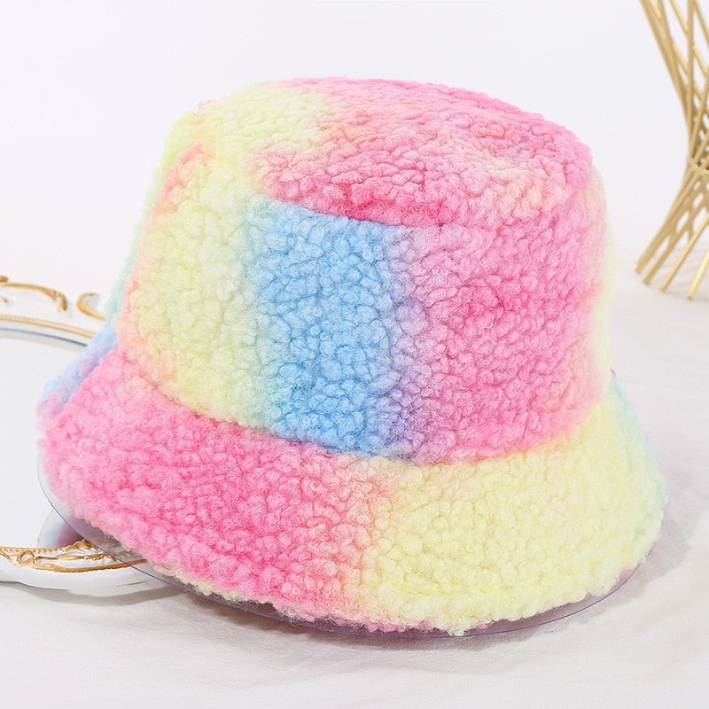 Weiche Unisex Mütze Warm Plüsch Winter Bucket Hat → Weiche Unisex
