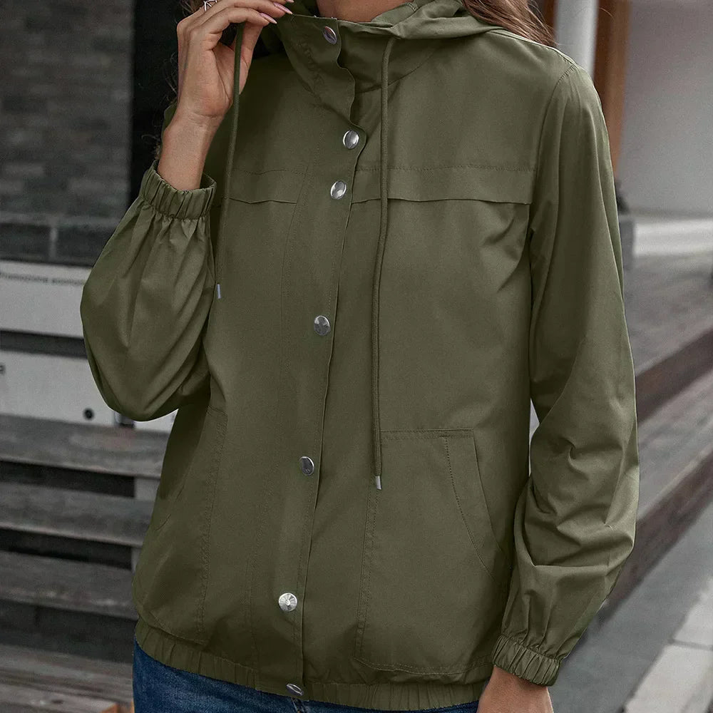 Norvielle Damen Regenjacke Mit Kapuze