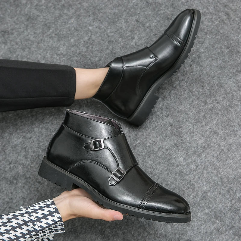 Herren Stiefel Geschlossene Form Doppelte Schnallen