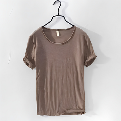 Herren Sommer T-Shirt Klassisch Baumwolle Weiß