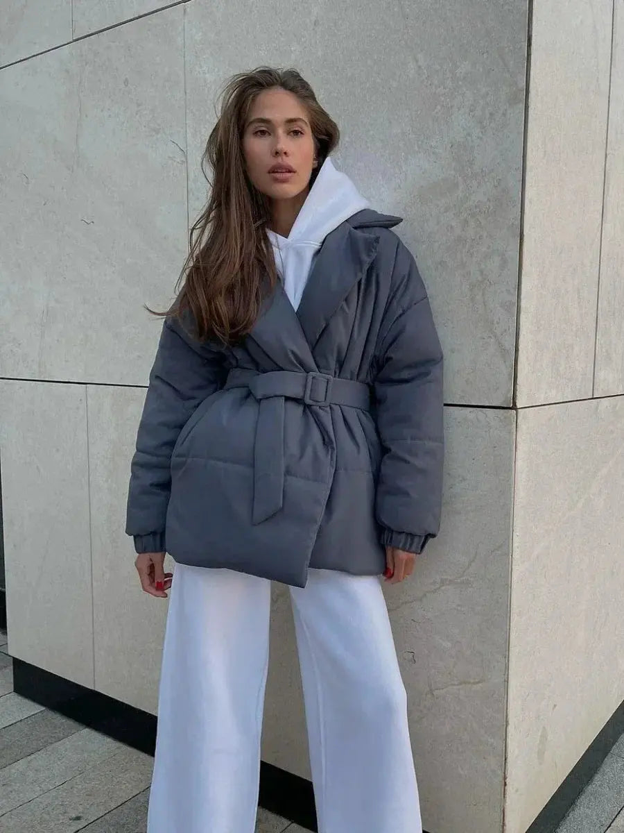 Senna Damen Pufferjacke Mit Gürtel - Norvielle