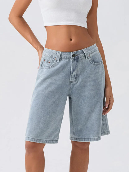 Damen Loose-Fit Jeansshorts Bermuda