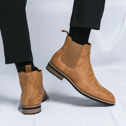 Herren Stiefel Elastische Seiten Schlupfstiefel Überknöchel