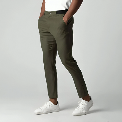 Herren Chinohose Gerade Bein Baumwolle Beige