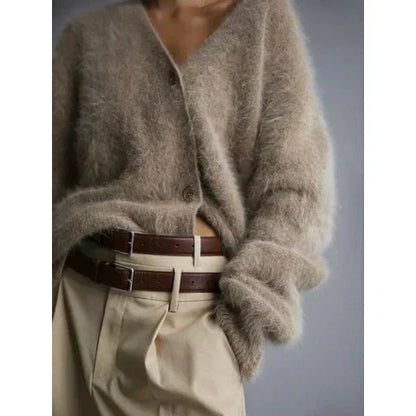 Damen Kaschmirpullover Weich Beige