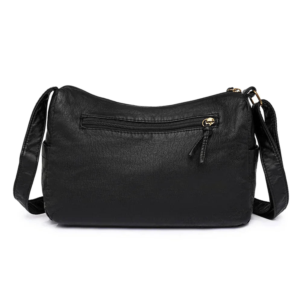Norvielle Damen Luxe Schultertasche Mehrfachfächer