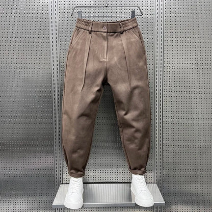 Herren Melierte Hose Lang