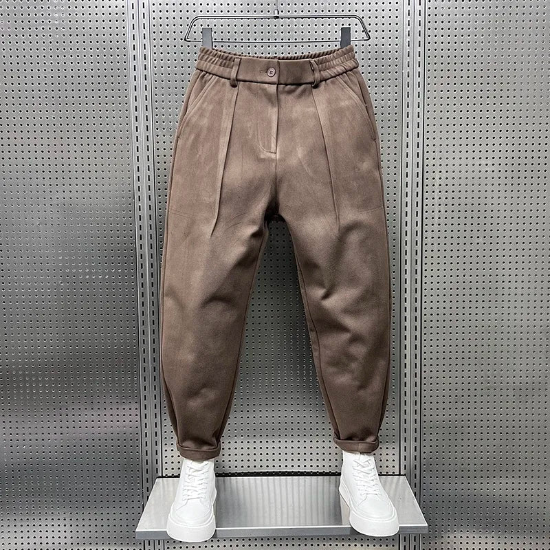 Herren Elegante Melierte Lange Hose