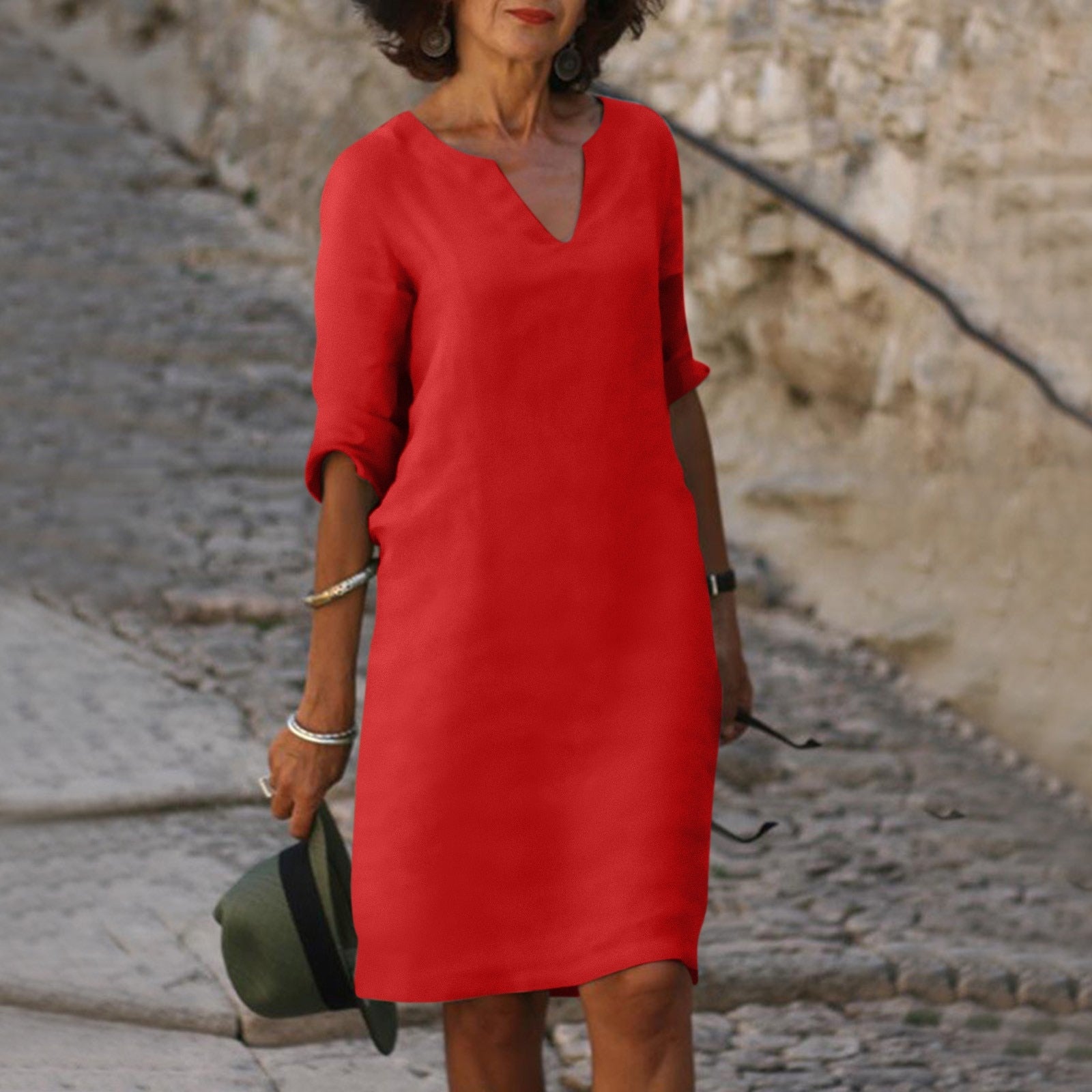 Damen Sommerkleid Leicht Feminin Pastell Rosa - Norvielle