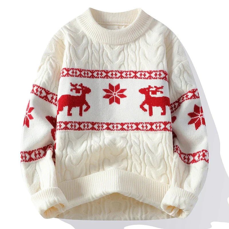 Damen Weihnachtspullover Rentiermotiv Bequem - Norvielle
