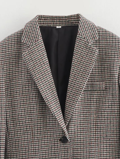 Noverra Damenblazer Kariert Oversized Klassisch