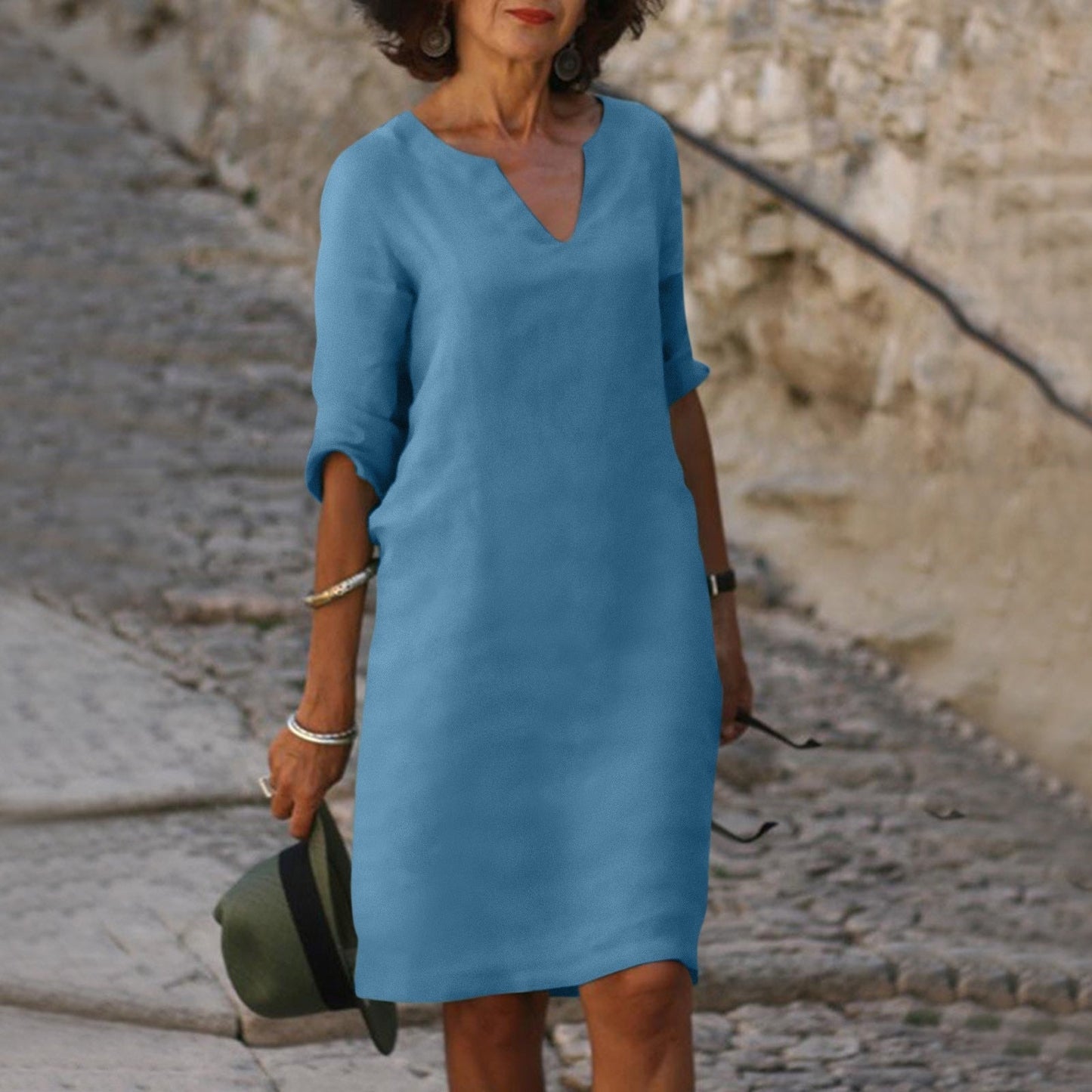 Damen Sommerkleid Leicht Feminin Pastell Rosa