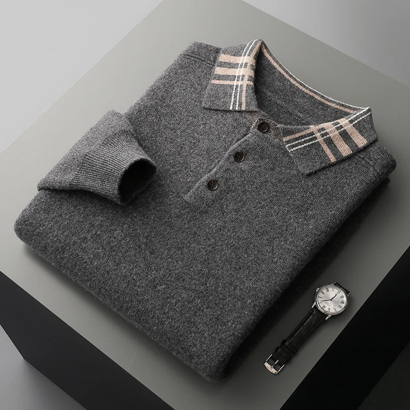Herren Strickpullover Klassisch Winter Beige