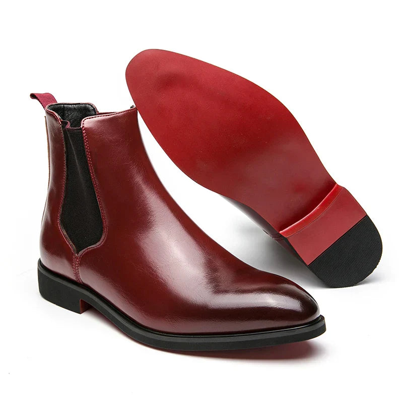 Herren Chelsea Stiefel mit roter Sohle klassisches Design