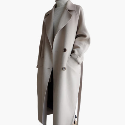 Damen Wintermantel Elegant Wickel Design - Norvielle