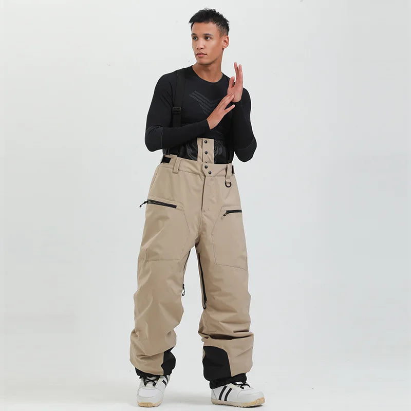 Unisex Skihose Trägersystem Funktionsmaterial Schwarz - Norvielle