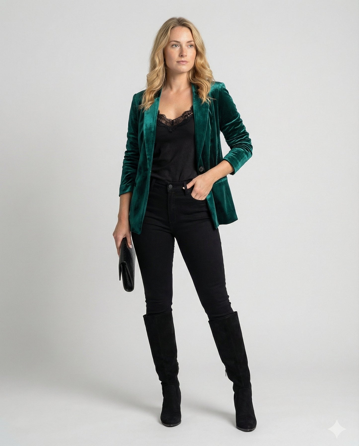 Damen Samtblazer Elegante Jacke