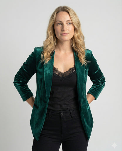 Damen Samtblazer Elegante Jacke - Norvielle