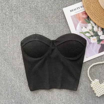 Damen Bustier- Rippstruktur Geformte Cups