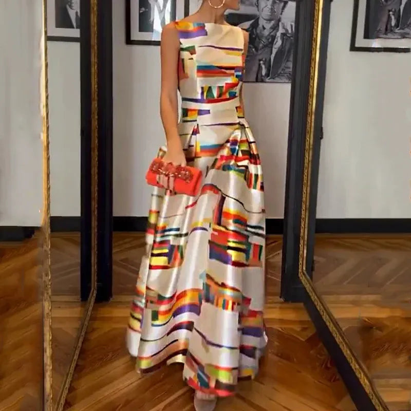 Damen Langkleid Modernes Printkleid - Norvielle