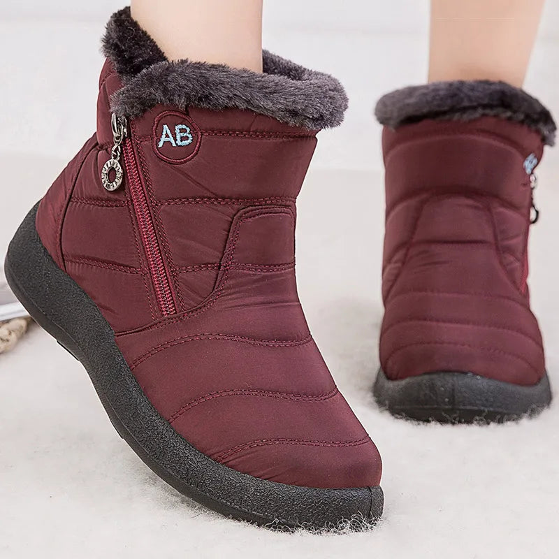 Damen Schneestiefel Mid-Calf Wasserabweisend Kunstfell gefüttert