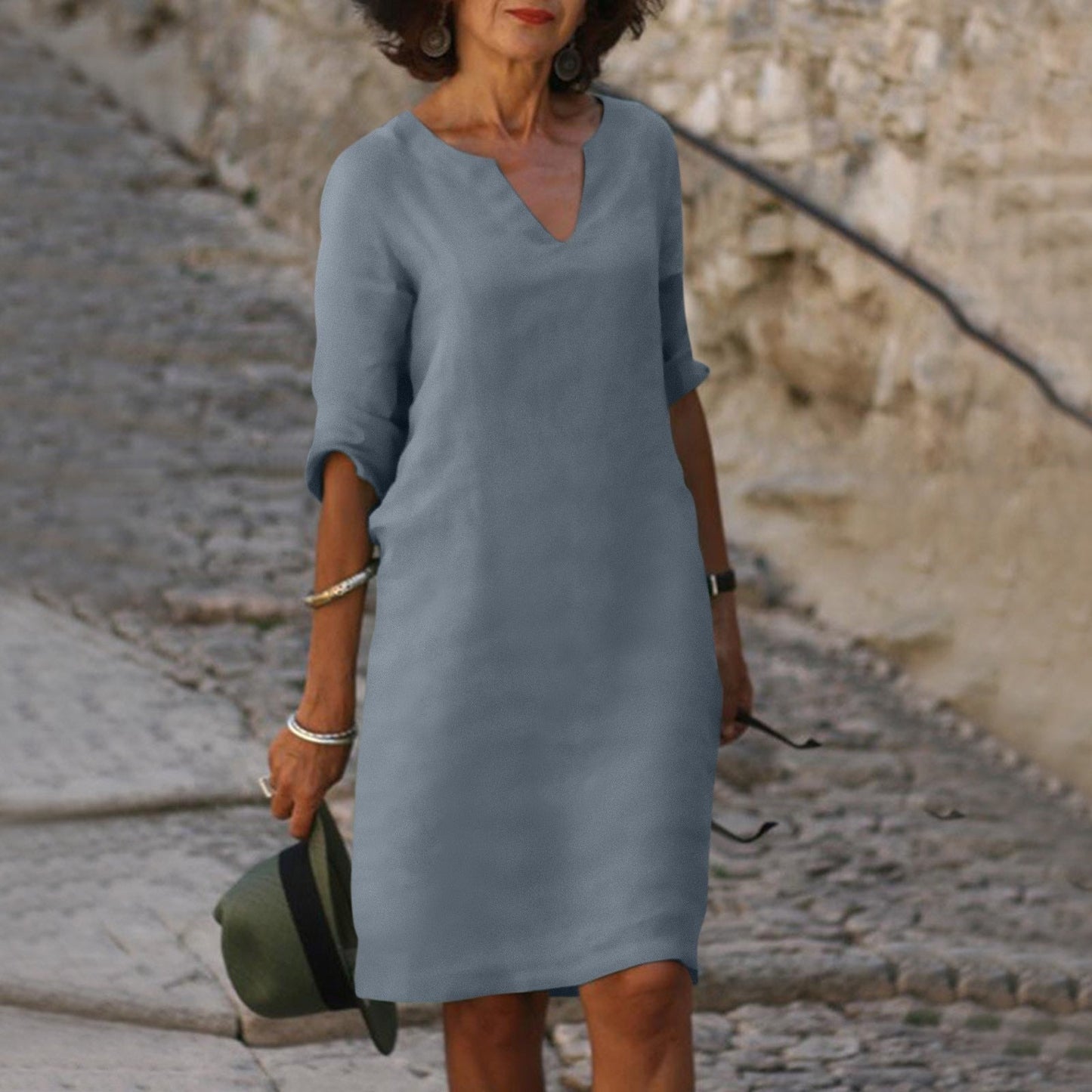 Damen Sommerkleid Leicht Feminin Pastell Rosa