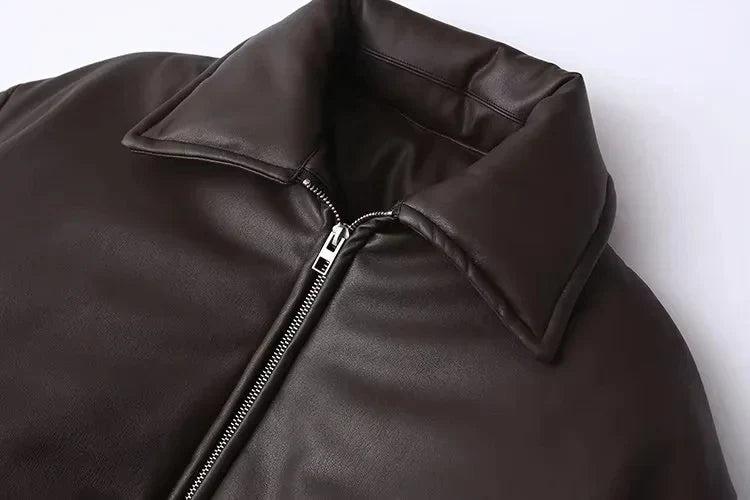 Celmara Damen Oversized Bomberjacke Veganleder