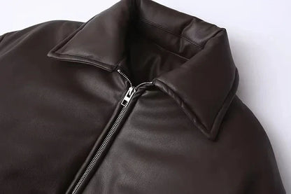 Celmara Damen Oversized Bomberjacke Veganleder