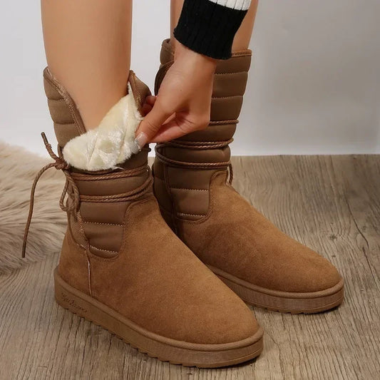 Arvena Damen Schnürstiefel Warme Fellfütterung Winterboots - Norvielle