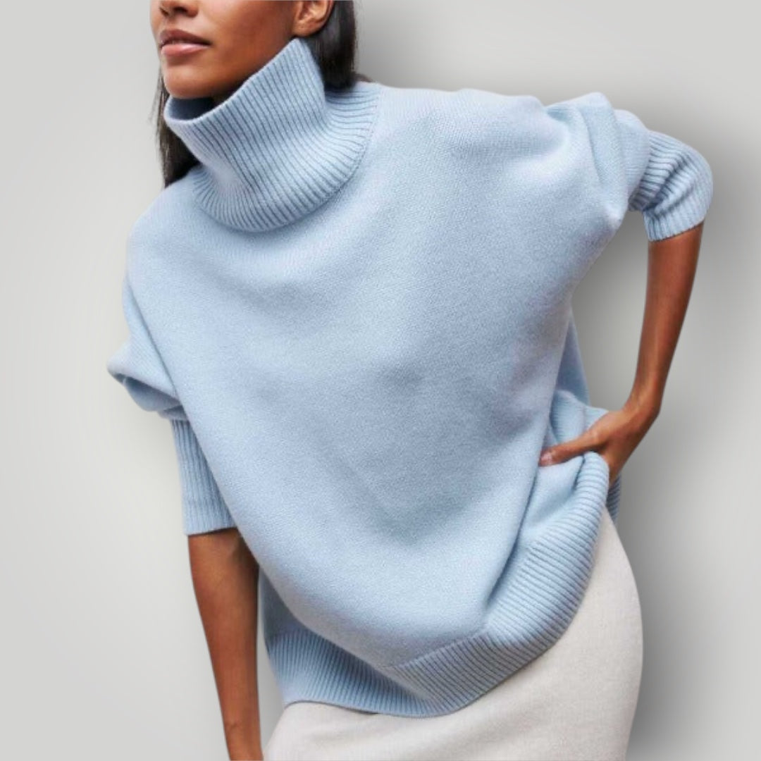 Damen Übergrößen Rollkragenpullover Warmer Strick