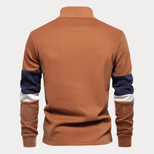Norvielle Herren Pullover Stehkragen Streifen - Norvielle