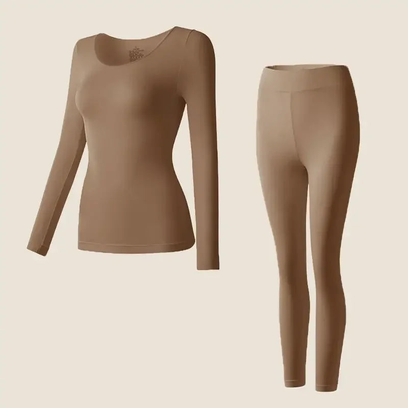 Thermounterwäsche Set Damen Langarmshirt und Leggings
