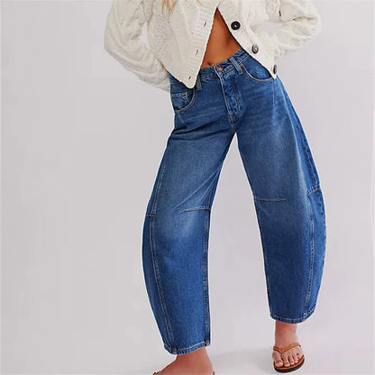 Damen Baggy Jeans Elastisch