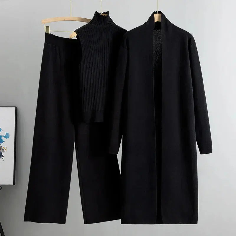 Damen Bequemes 3-teiliges Set Langärmlig - Norvielle