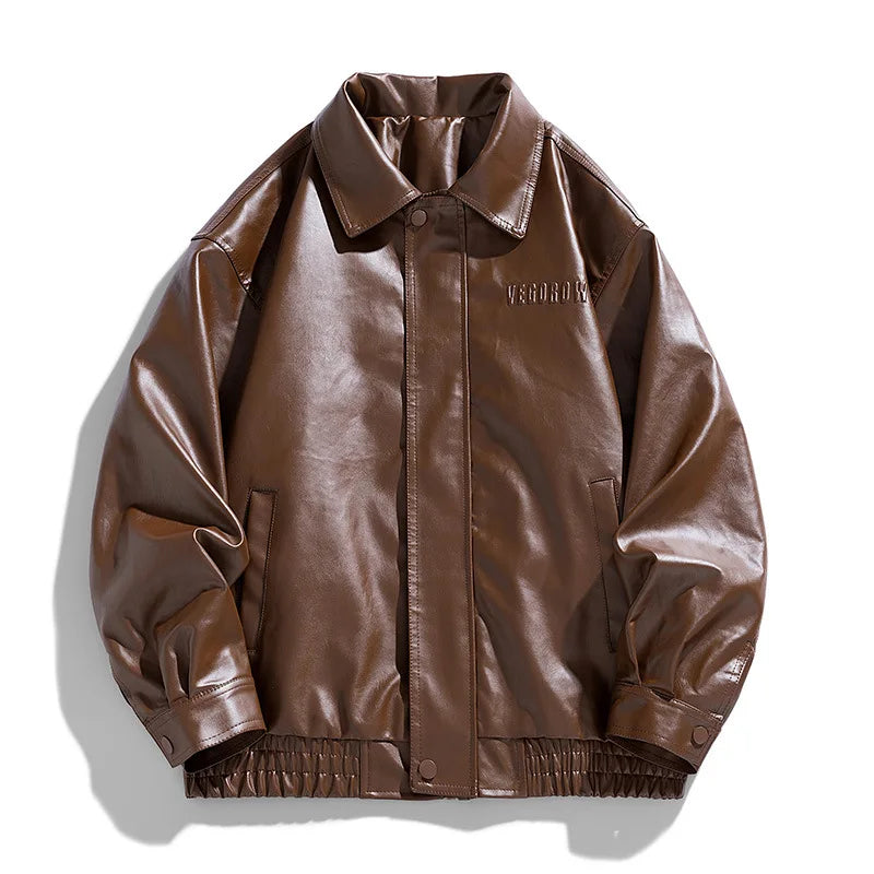 Herren Oversize Jacke Kunstleder Modern