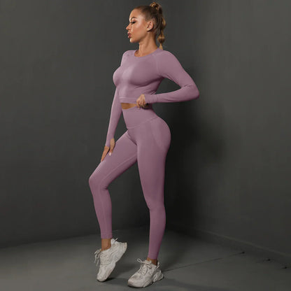 Damen Sportset Nahtlos Komfort Schwarz - Norvielle