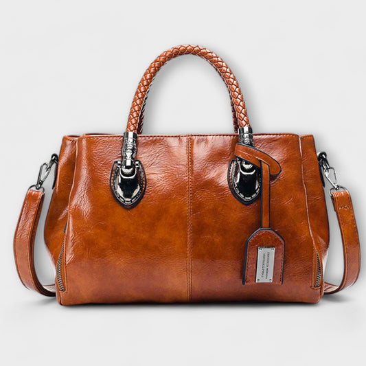 Elegante Damenhandtasche Vielseitig Leder Schwarz - Norvielle