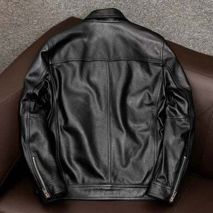 Herren Lederjacke Langlebig Knopfverschluss
