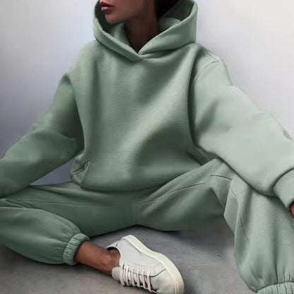 Damen Jogging-Set Oversized Weiche Baumwolle Kapuze