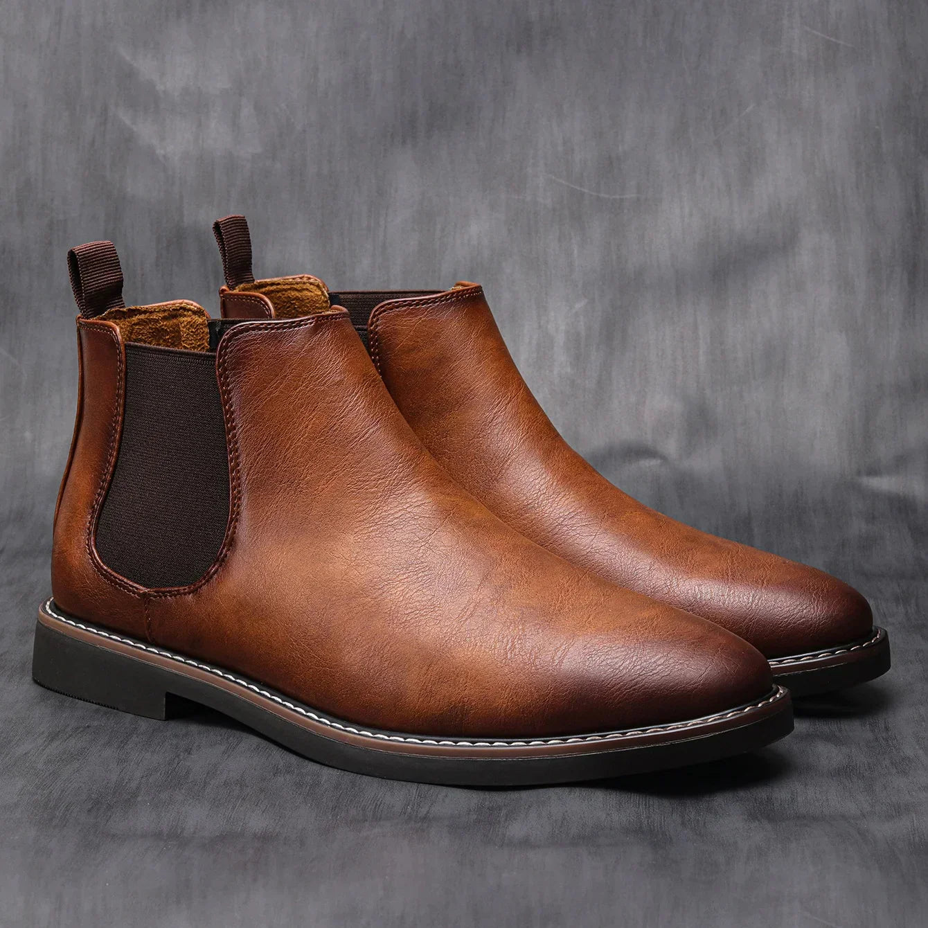Herren Chelsea Stiefel Bequem Winter Schwarz - Norvielle